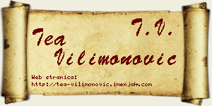 Tea Vilimonović vizit kartica